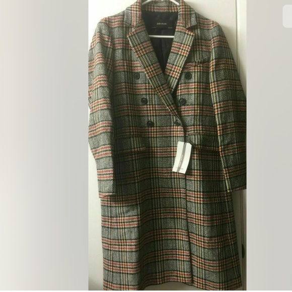 ❤️LAST ❤️ NWT ZARA LONG DOUBLE BREASTED COAT - Picture 12 of 13